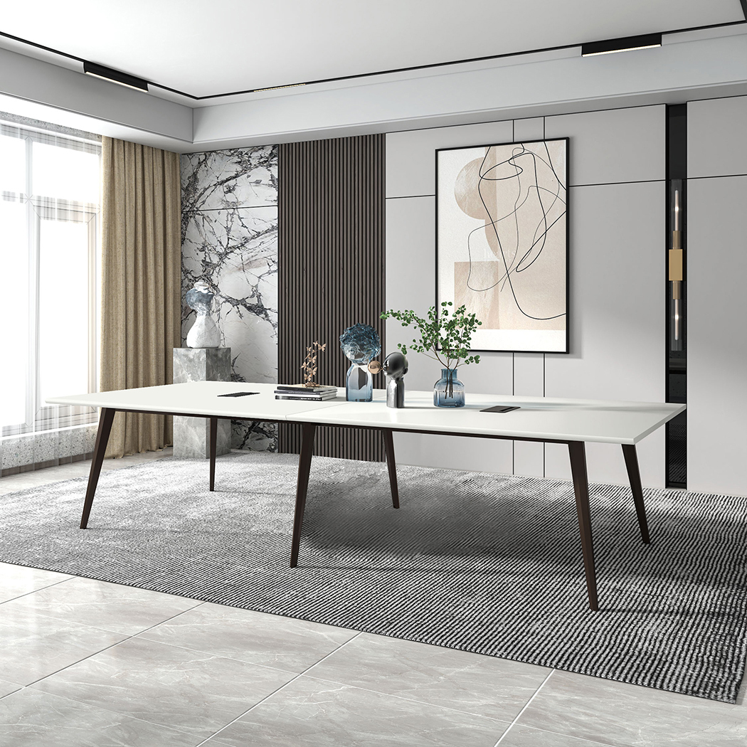   Esma 3.2m Meeting Table White and Grey