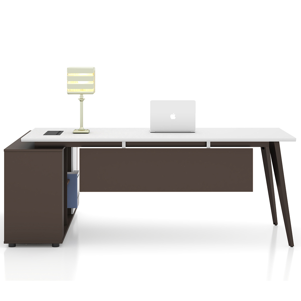   Esma 2m L-shaped Executive Desk White and Grey