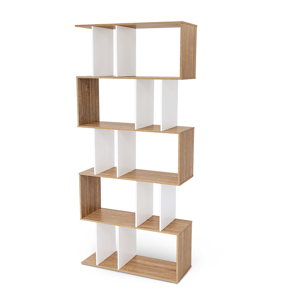   Set of 2 5 Tier Display Shelf Bookshelf Unit