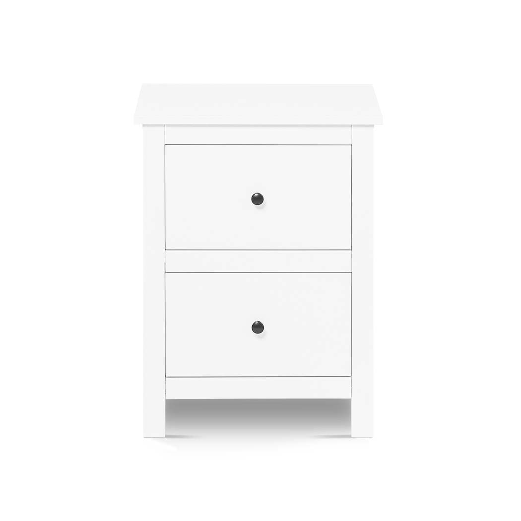   Franco Set of 2 Drawers Bedside Table White