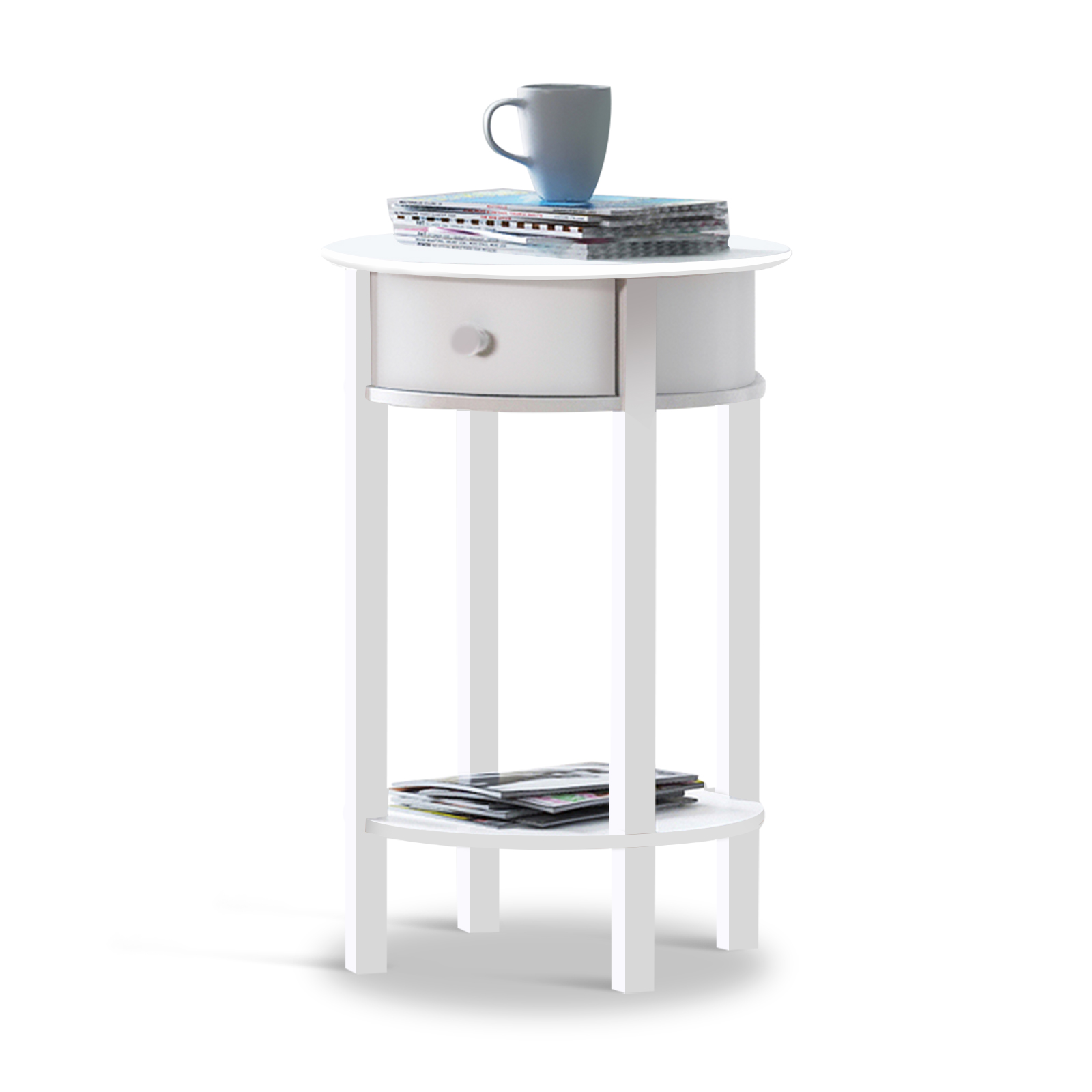   Franco Round Side Table White 