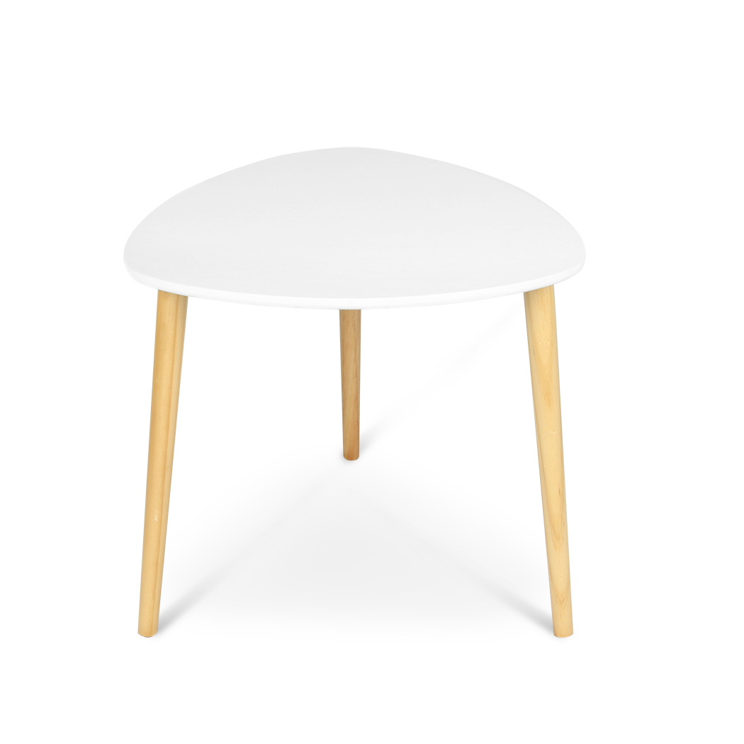   Aura 2 Piece Triangle Wood Coffee Table Set White