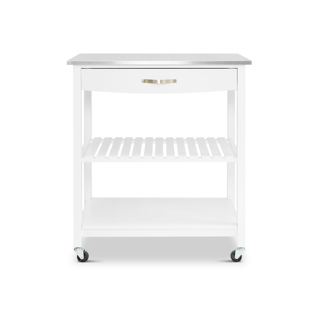   Hina Kitchen Trolley with Drawer 2 Shelves White