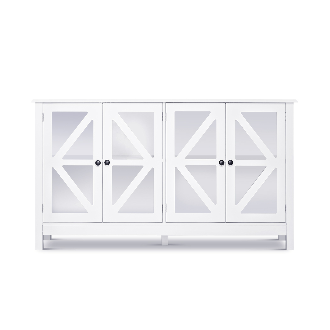   Hamptons Buffet Sideboard Glass Door White