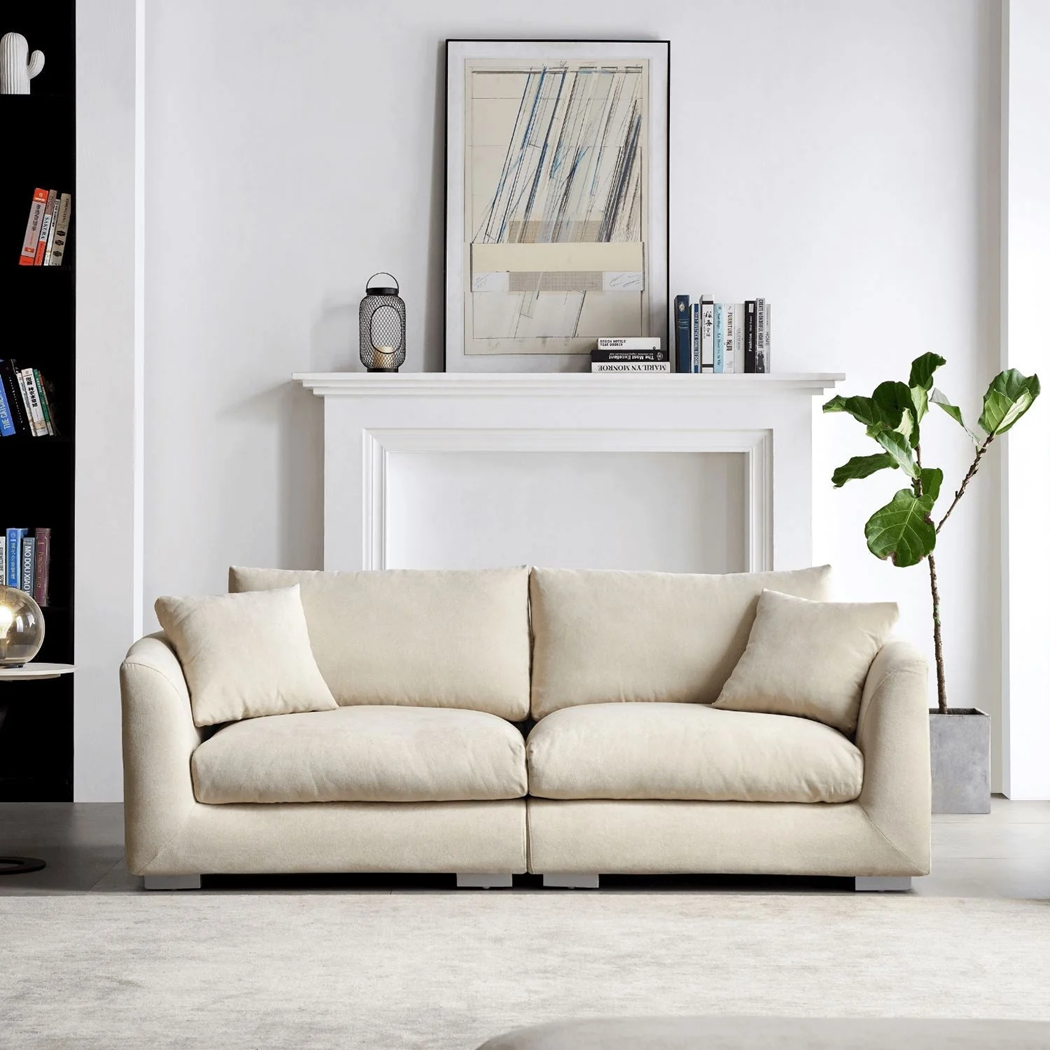  Harmony 2 Seater Fabric Sofa Cream
