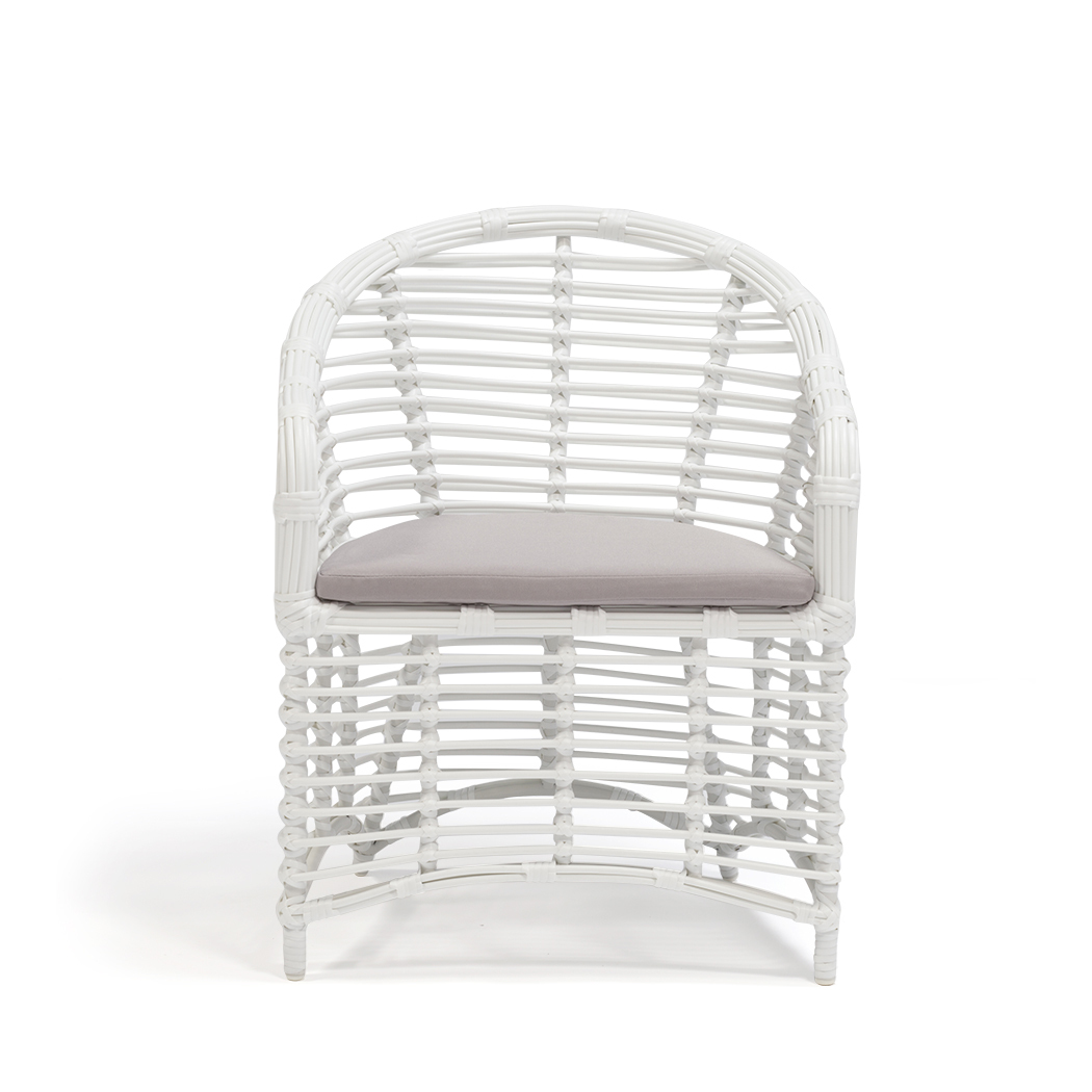   Florida 2 Seater PE Rattan Outdoor Lounge Set Coffee Table & Chairs White