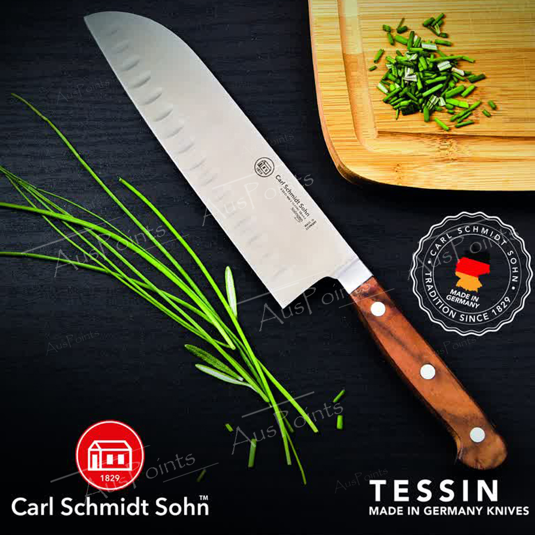 TESSIN Santoku Knife with Walnut Handle 18cm