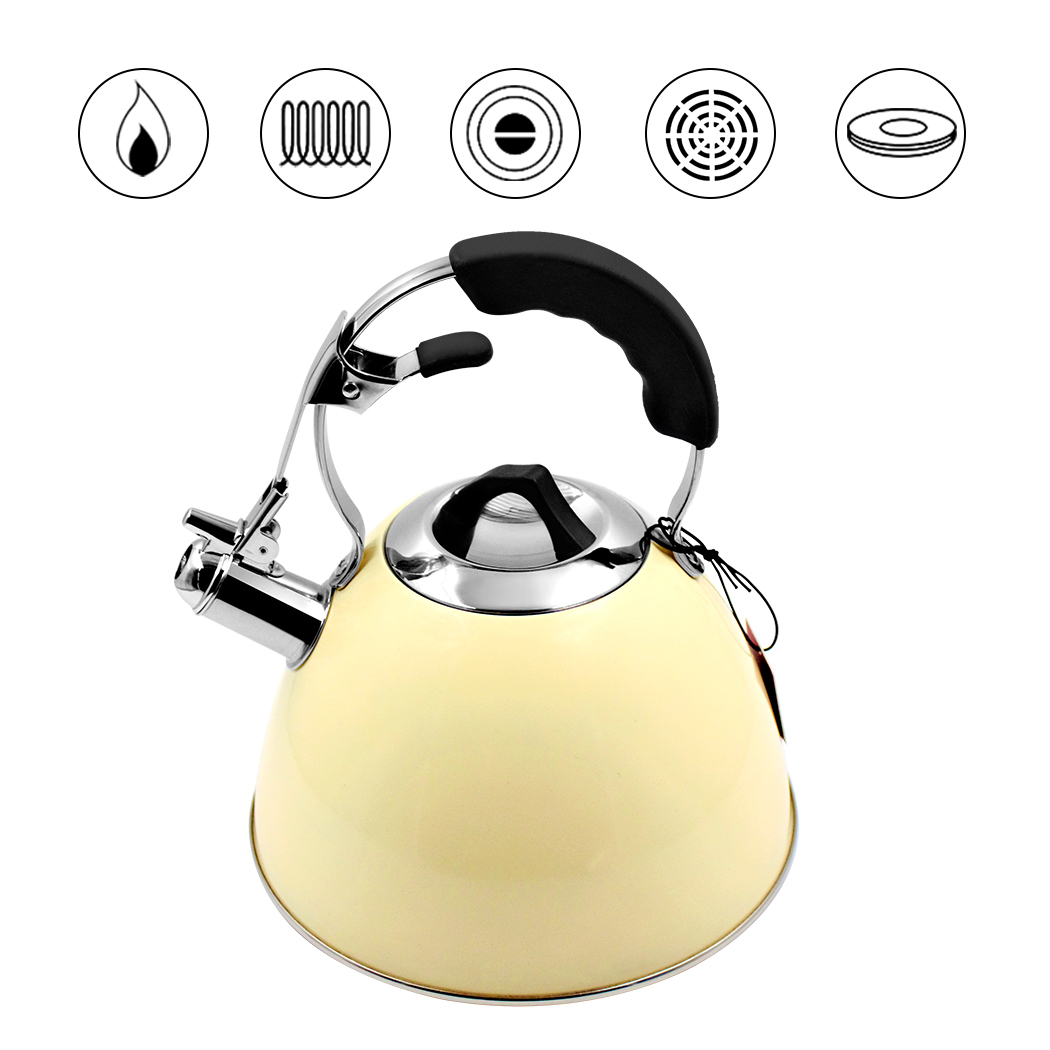   Aquatic Stainless Steel Whistling Kettle 3L Cream