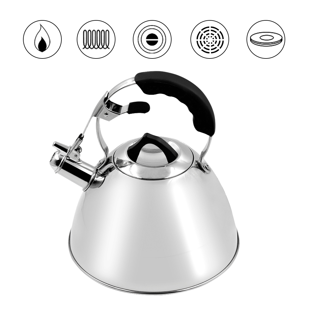   Aquatic Stainless Steel Whistling Kettle 3L Silver