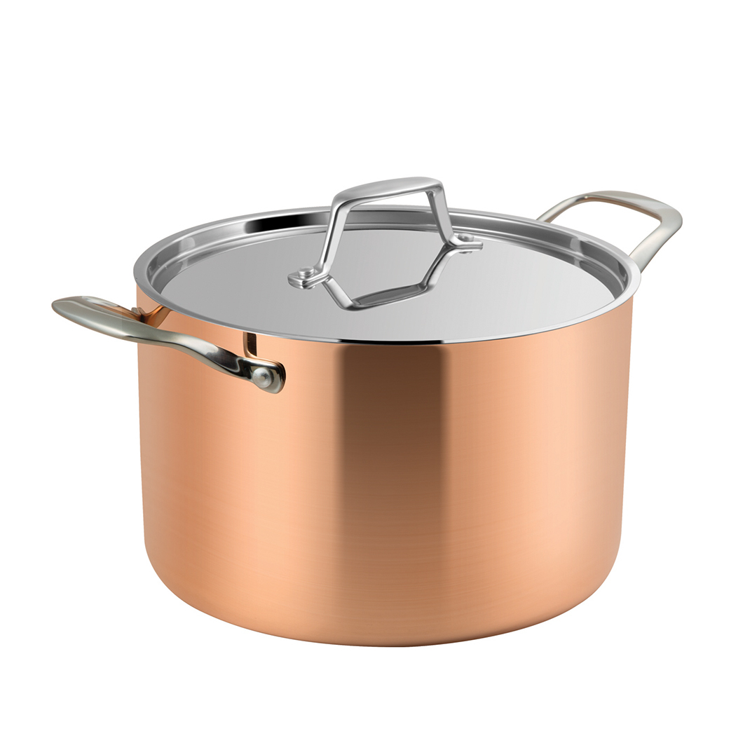   LASSANi Tri-ply Copper Stock Pot 24cm
