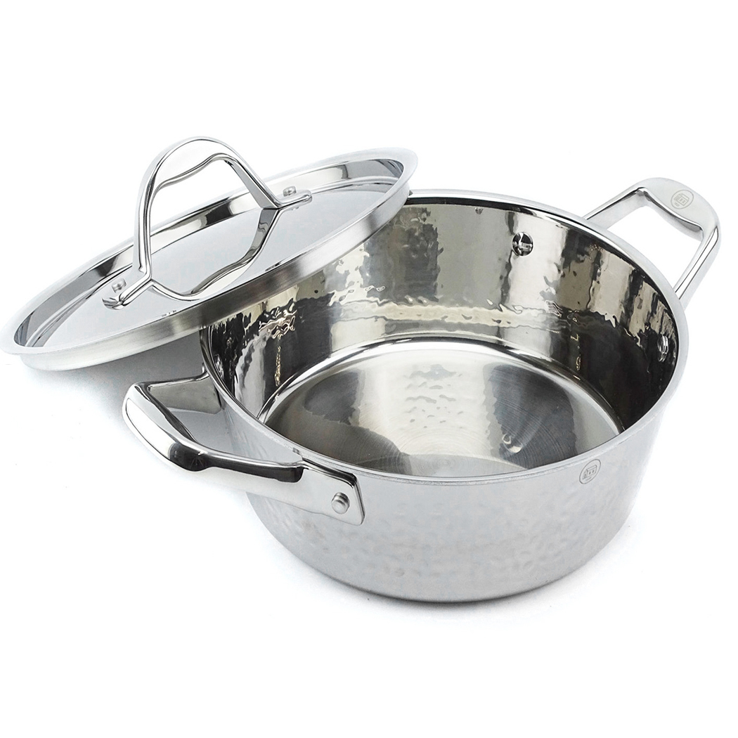 Stern Tri-ply Stainless Steel Casserole Pot with Lid 24cm