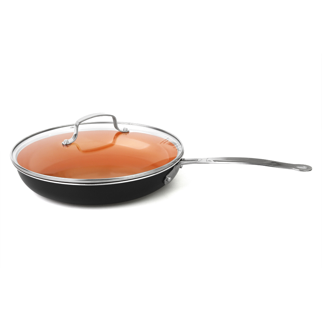   Kupferberg Frypan with Lid Ceramic Copper Coating 24cm