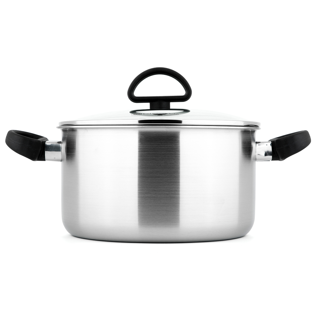   Riesa Tri-ply Stainless Steel Non-stick Casserole with Lid 24cm