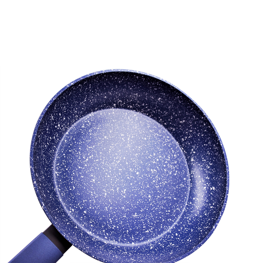   Marburg 3pc Non-stick Frypan Wok Set 24/28cm Blue