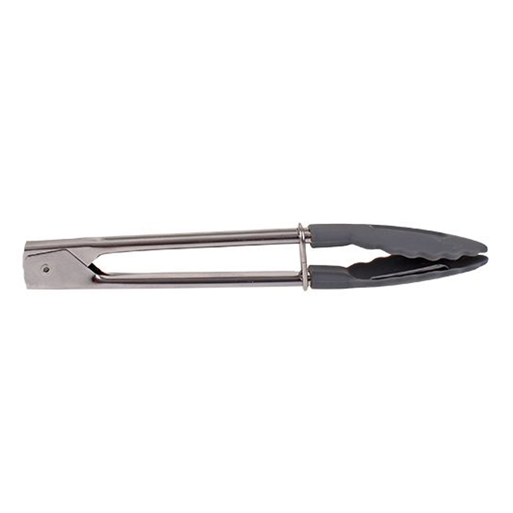   Appetito Set of 3 18cm Stainless Steel Mini Tongs w/ Nylon Head Charcoal