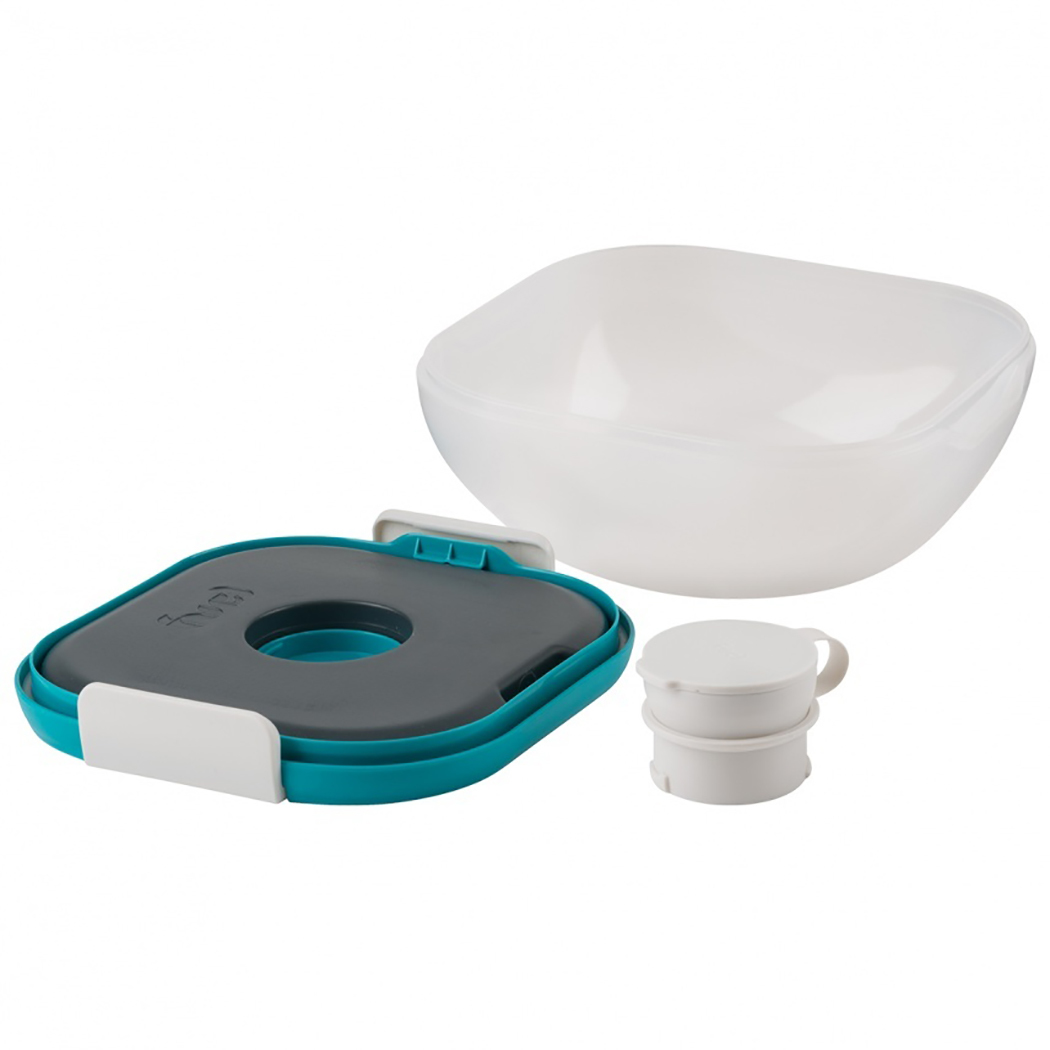   Trudeau Salad On The Go Container W/Ice Pack Tropical Blue