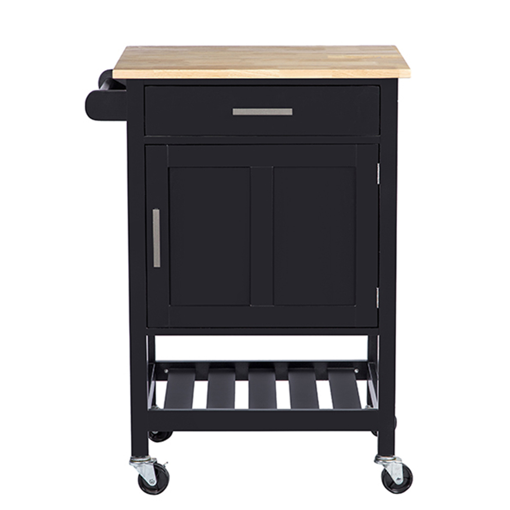   Denver Kitchen Trolley 1 Drawer 1 Door Black