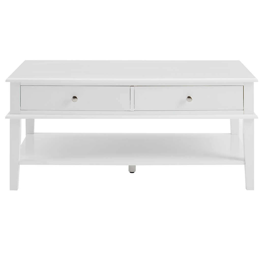   Chloe 2 Drawer 1 Shelf Coffee Table White