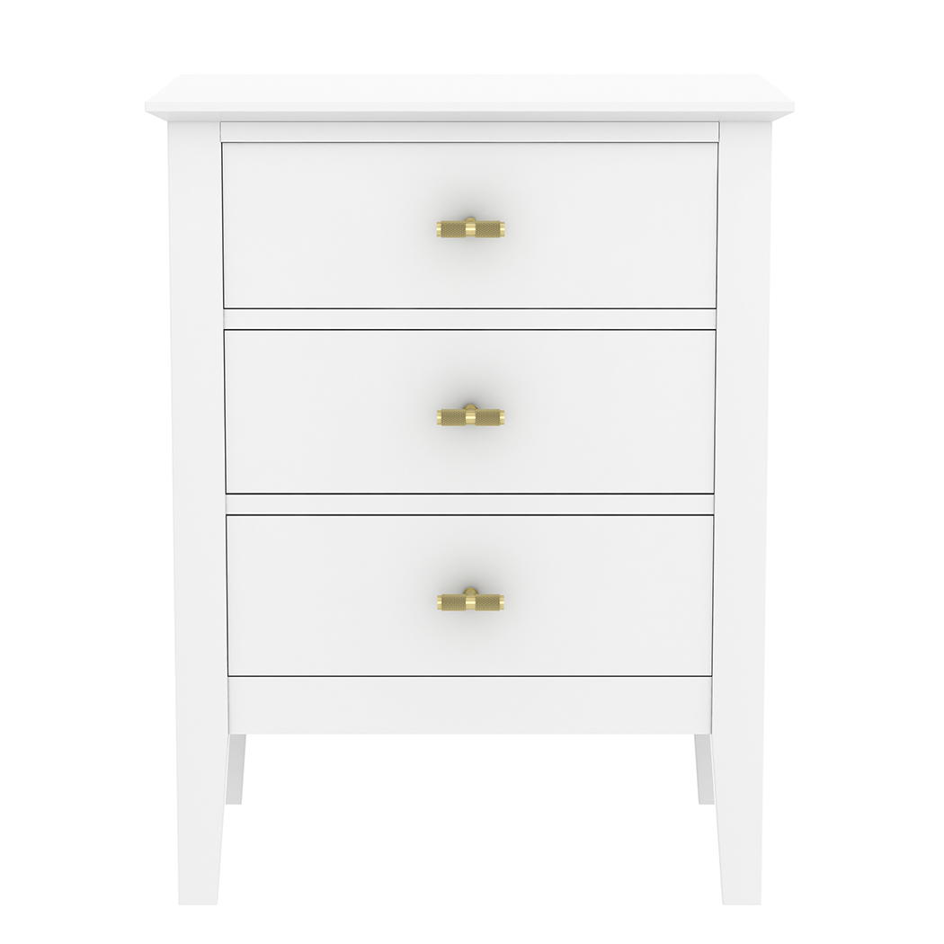   Harper 3 Drawer Side Table White