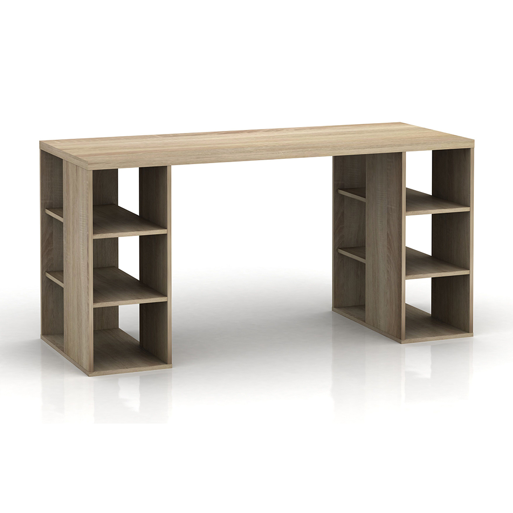   Desk With Bookcase Shelves Oak