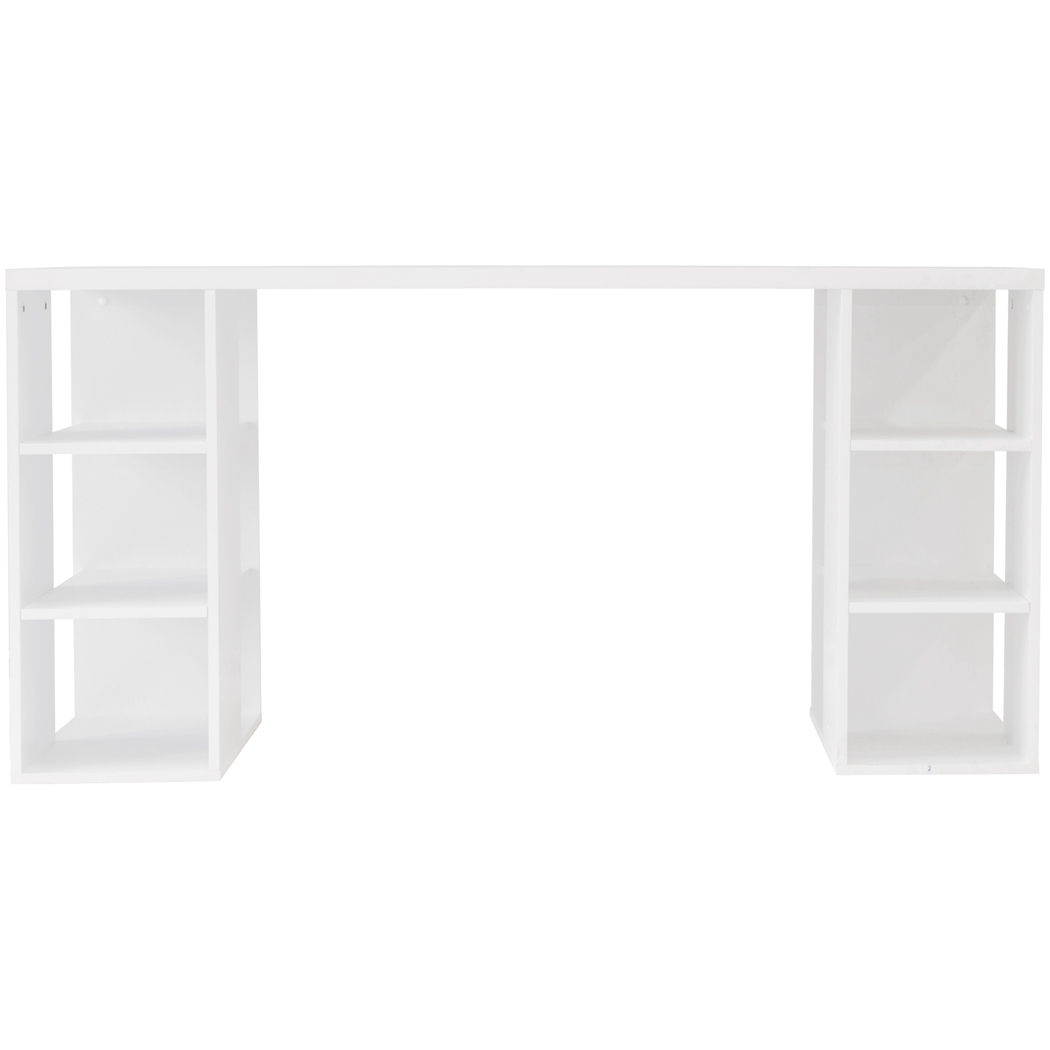   Desk With Bookcase Shelves White