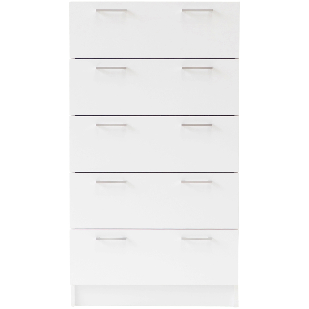   5 Drawers Tallboy White Chest Cabinet 