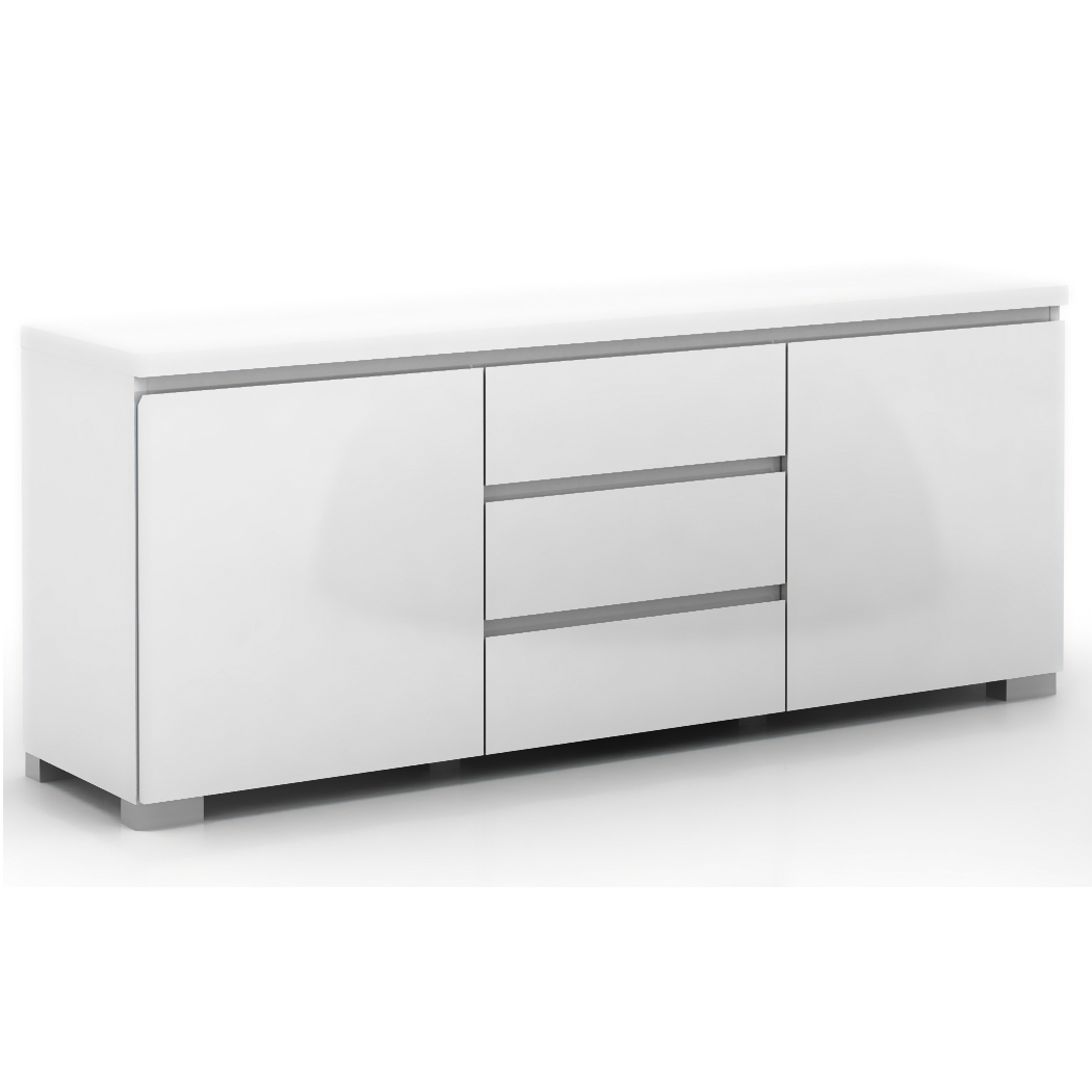   High Gloss 2 Door 3 Drawers Buffet White