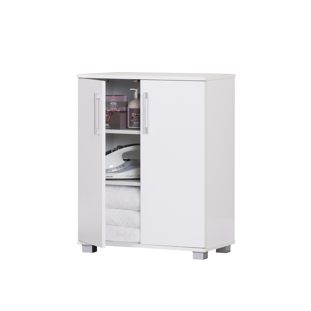 White Display Storage Low-Line Cabinet - Double Door