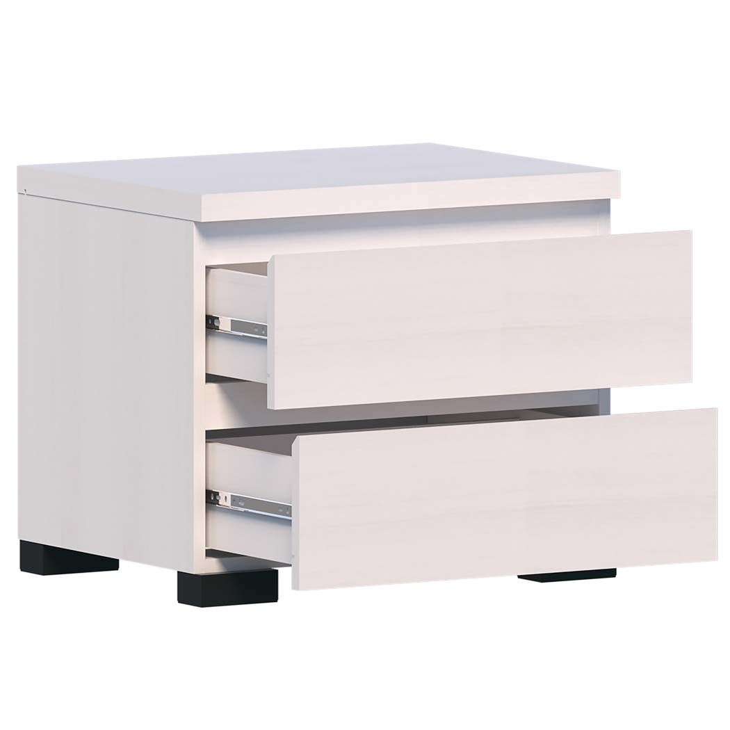   Elara 2 Drawer Bedside Table White