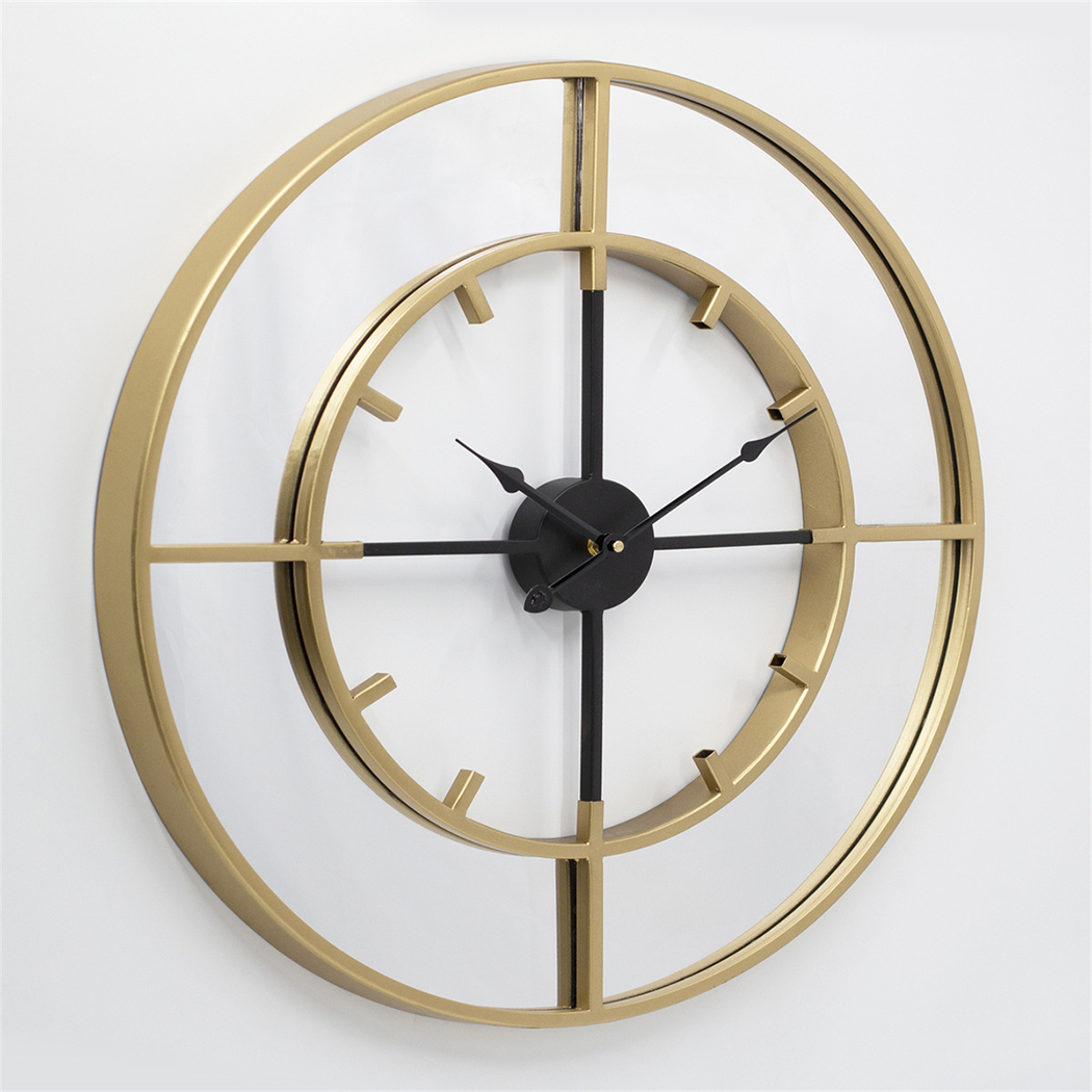   Mirror Dial Clock 60cm in Gold Metal Wall Clock