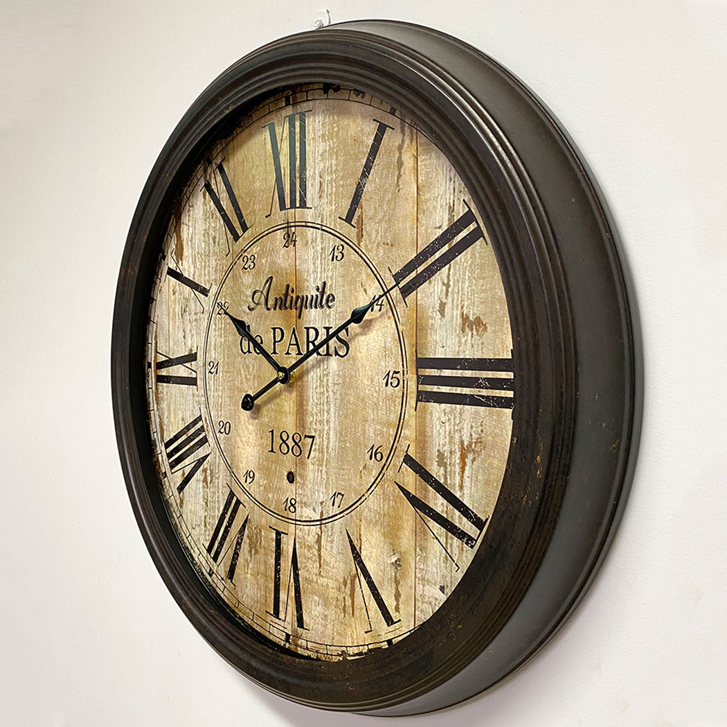   Antiquite De Paris Vintage Metal Frame Wall Clock 60cm