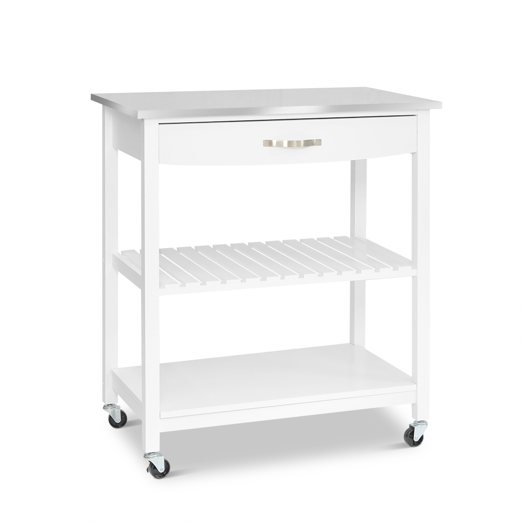   Hina Kitchen Trolley with Drawer 2 Shelves White