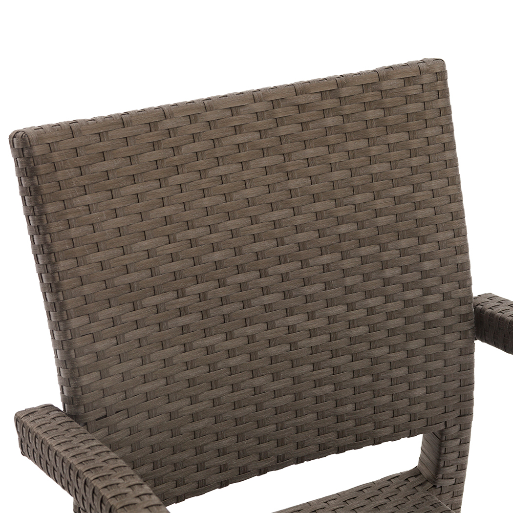   Bruno 4 Seater Outdoor Wicker Dining Table Set Brown