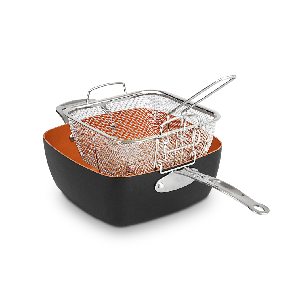   Kupferberg 4pcs Non-stick Frypan with Lid Ceramic Copper Coating