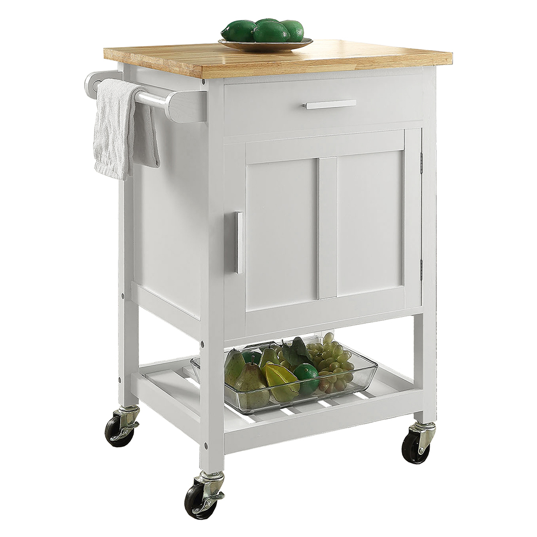   Denver Kitchen Trolley 1 Drawer 1 Door White