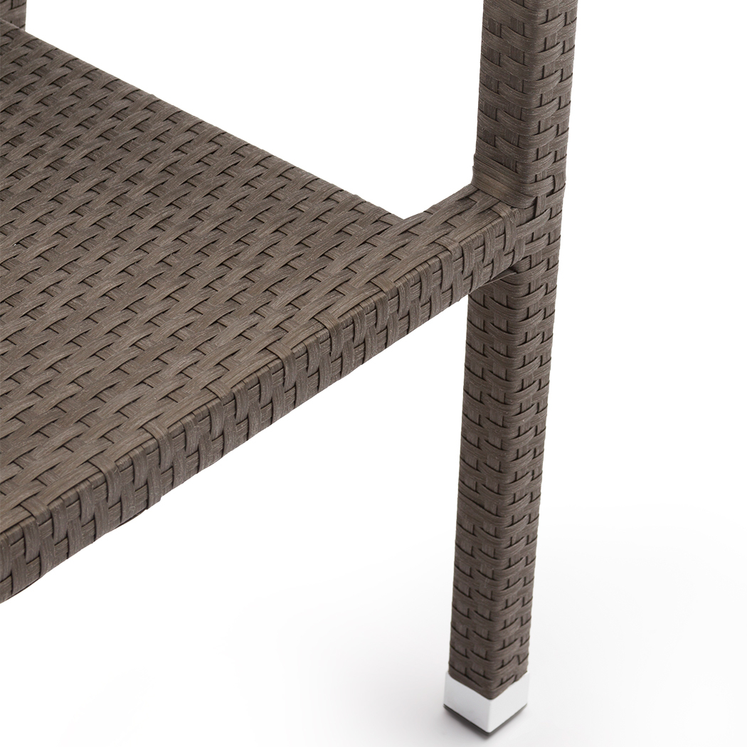   Bruno 4 Seater Outdoor Wicker Dining Table Set Brown