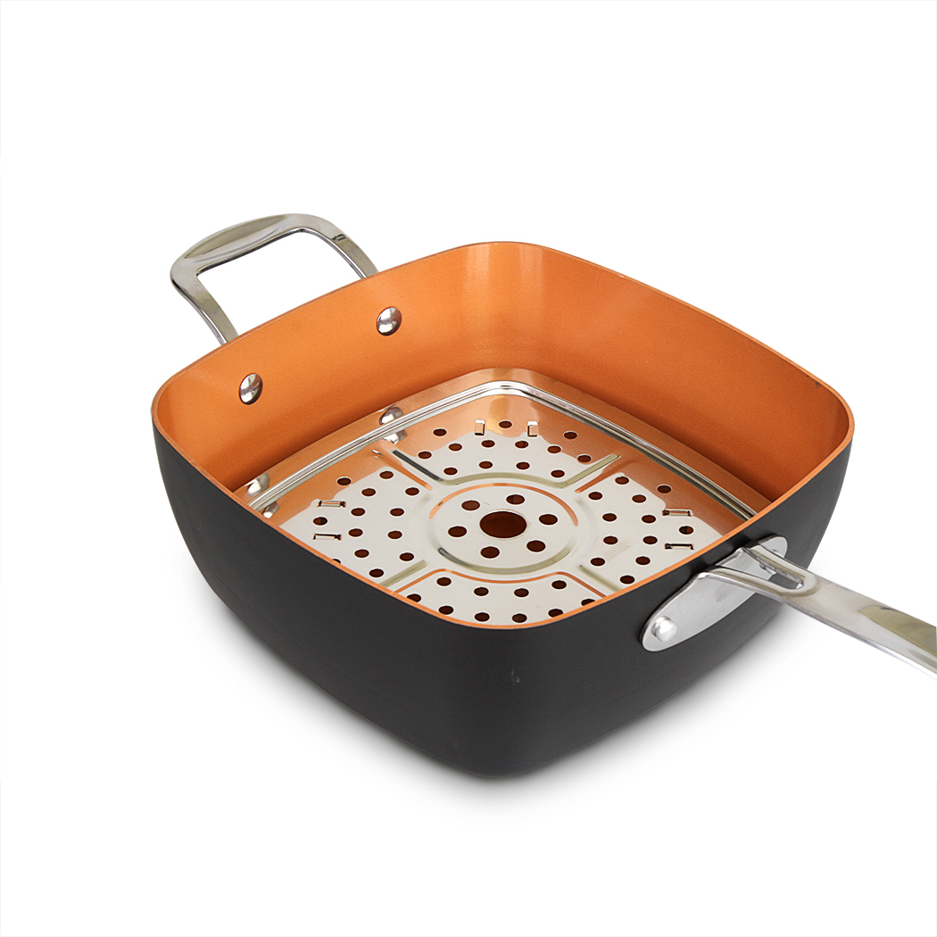   Kupferberg 4pcs Non-stick Frypan with Lid Ceramic Copper Coating