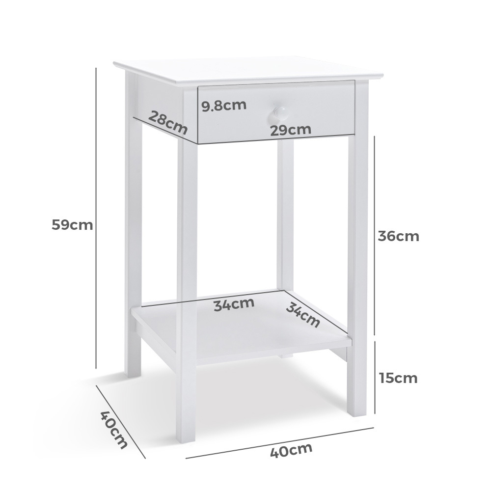   Franco Bedside Table White