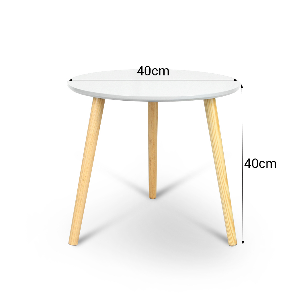  Aura Round Wood Coffee Table White 