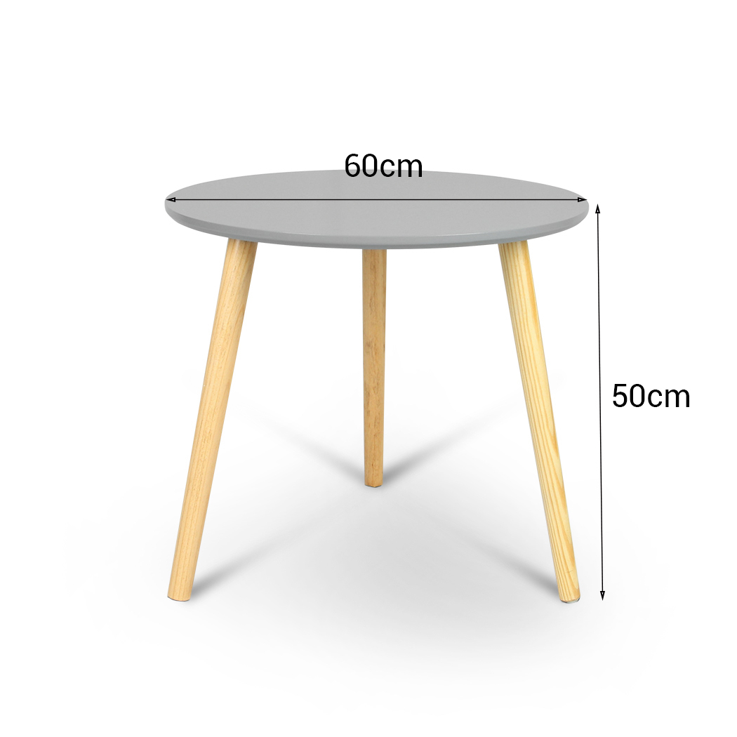   Aura Round Wood Coffee Table Grey 