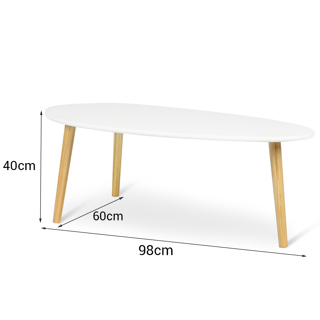   Aura Drop Wood Coffee Table White