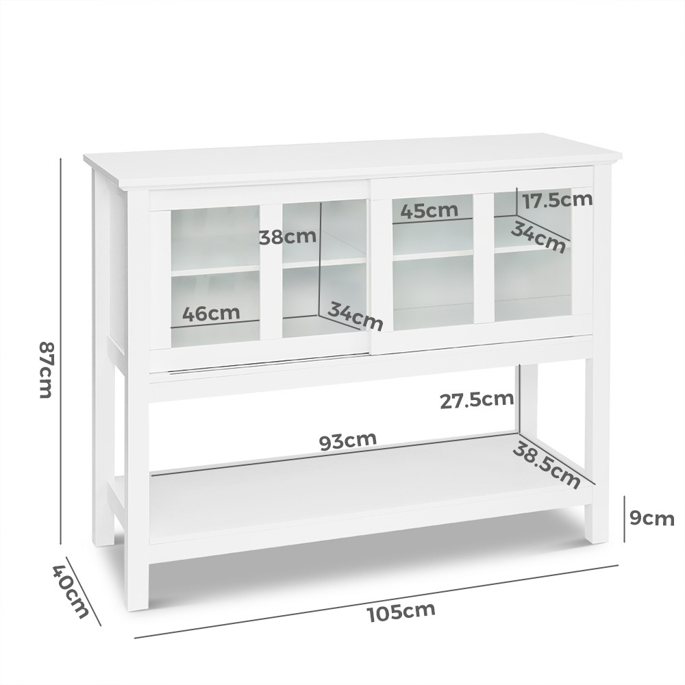   Mission Buffet Sideboard with Sliding Glass Doors