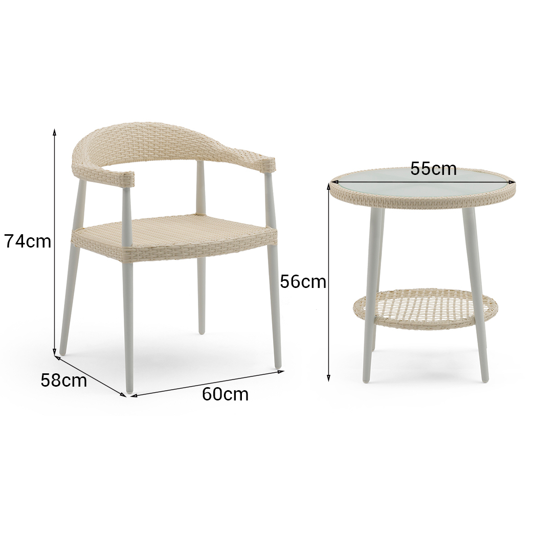   Porto 4 Piece Outdoor Coffee Table & Chair Set Beige