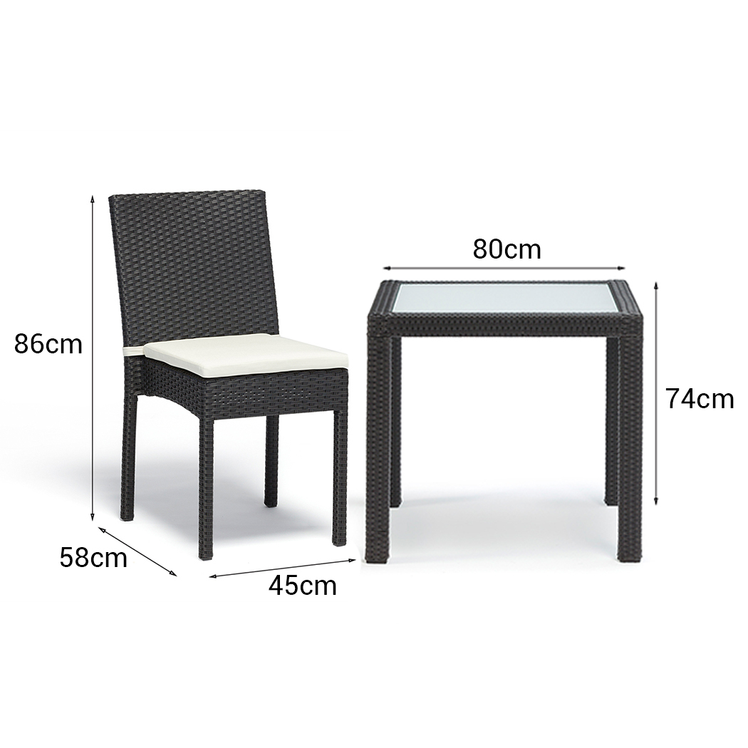   Wyatt PE Rattan Outdoor Dining Table Set Black
