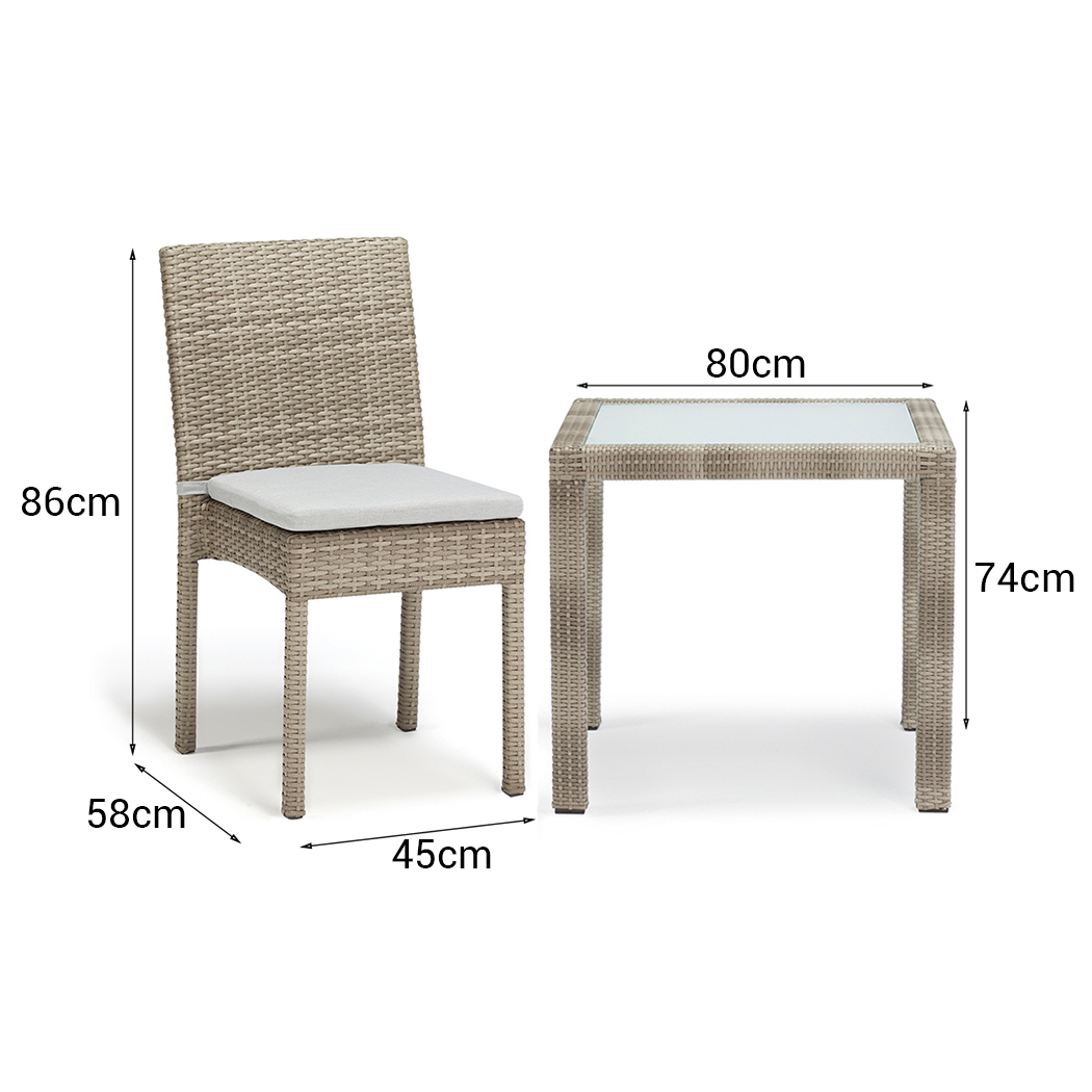   Wyatt PE Rattan Outdoor Dining Table Set Natural