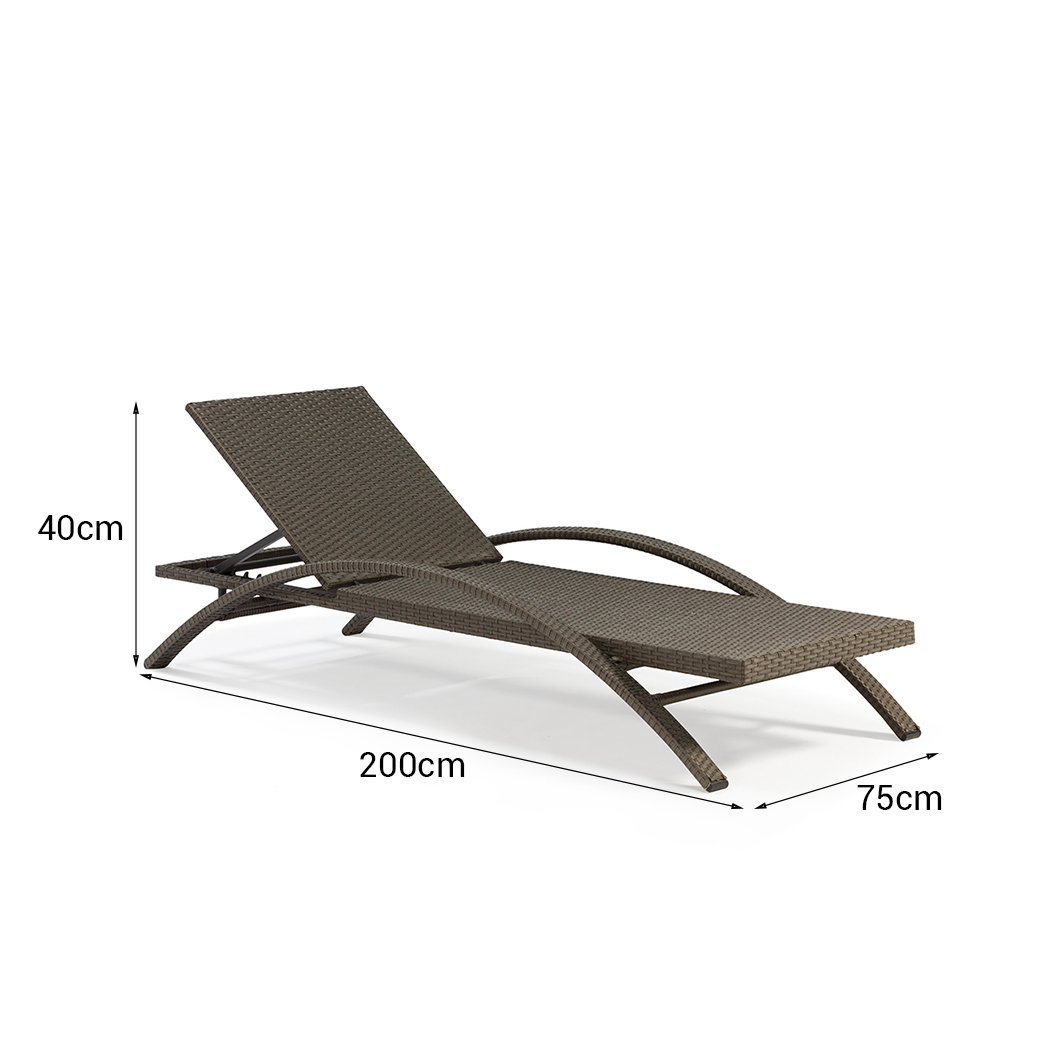   Sinnoh Outdoor Sun Lounge Bed Brown