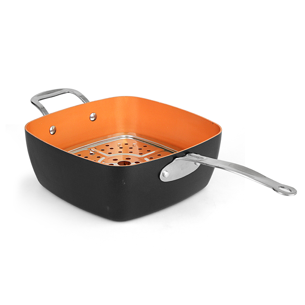  Kupferberg 4pcs Non-stick Frypan with Lid Ceramic Copper Coating