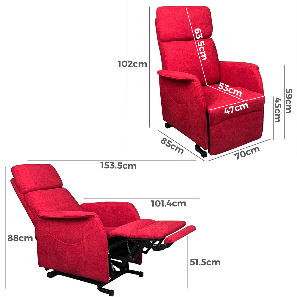   Yass Electric Recliner Lift Chair Cherry Red