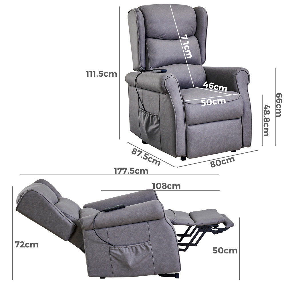   Yorke Electric Recliner Lift Chair Koala Grey