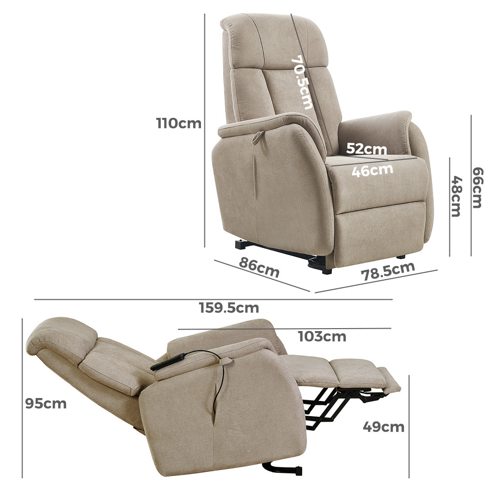   Carlton Electric Recliner Lift Chair Vanilla Beige